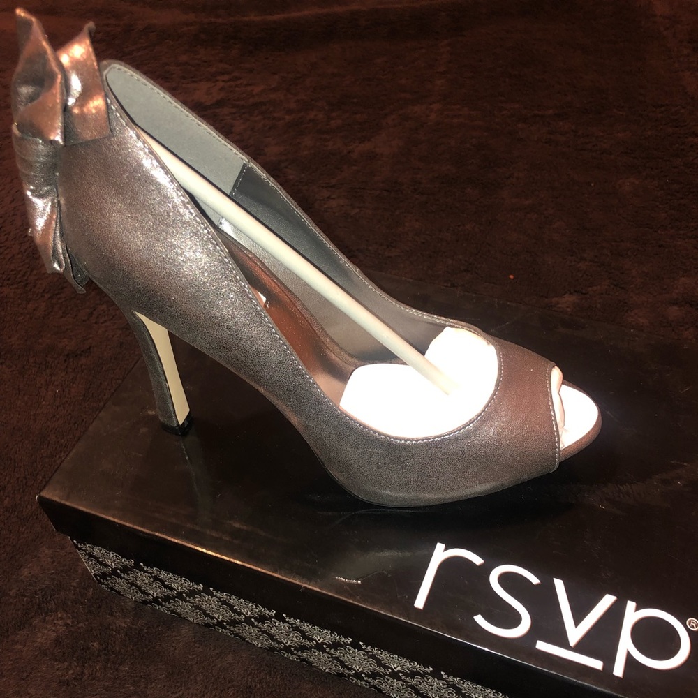 Pewter Color High Heel Wedding Shoes